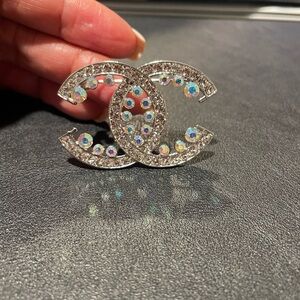 Silver CC Brooch